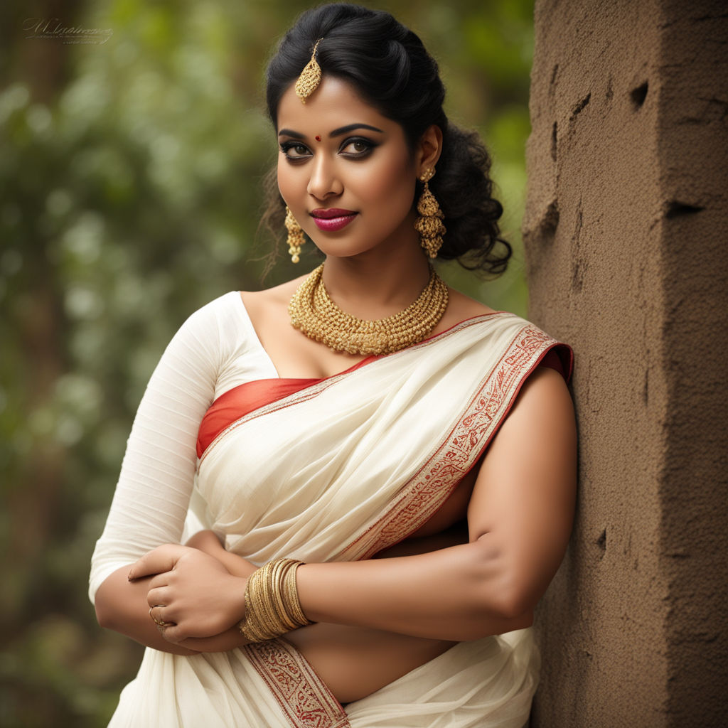 Sexy Curvy Girl In Old Traditional Kerala Style Mundu Mulaka By Ct