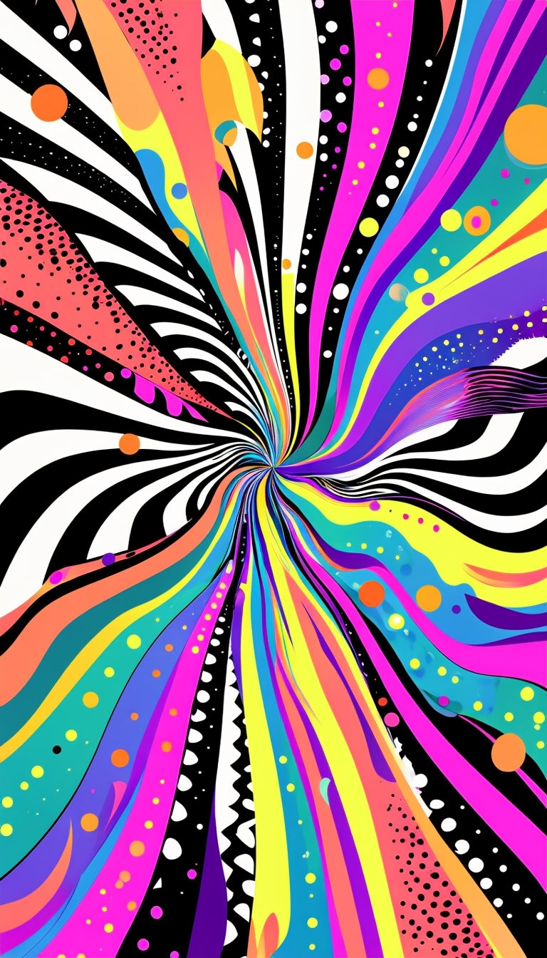 Vibrant Abstract Psychedelic Art with Stripes and Swirls Phone Case Cover