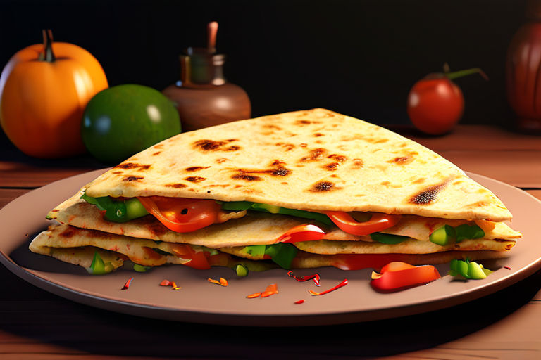 Create a 3 d animated image of a Quesadillas by pallavi singh - Playground