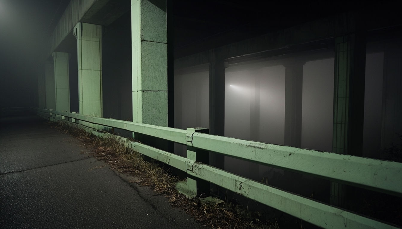 Eerie Dimly Lit Underpass Night Scene Background Image for Virtual Backgrounds