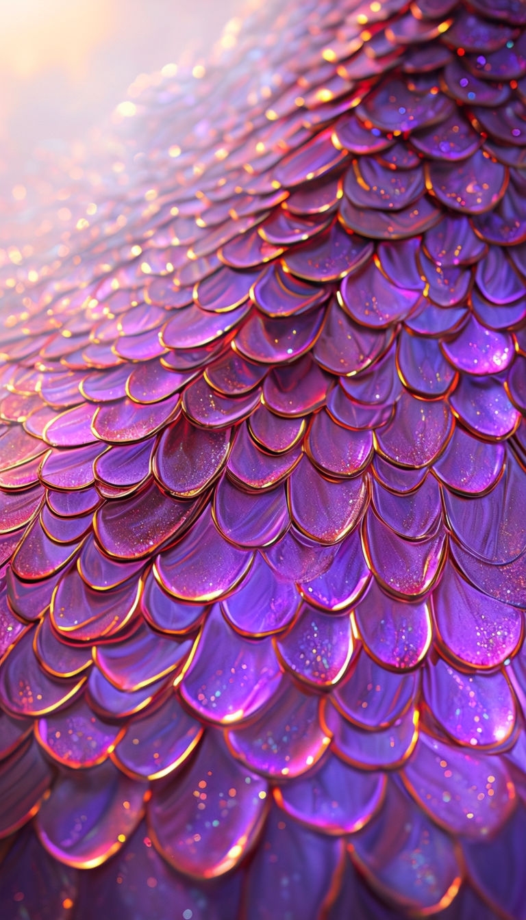 Iridescent Dragon Scale Abstract Artwork Mobile Wallpaper