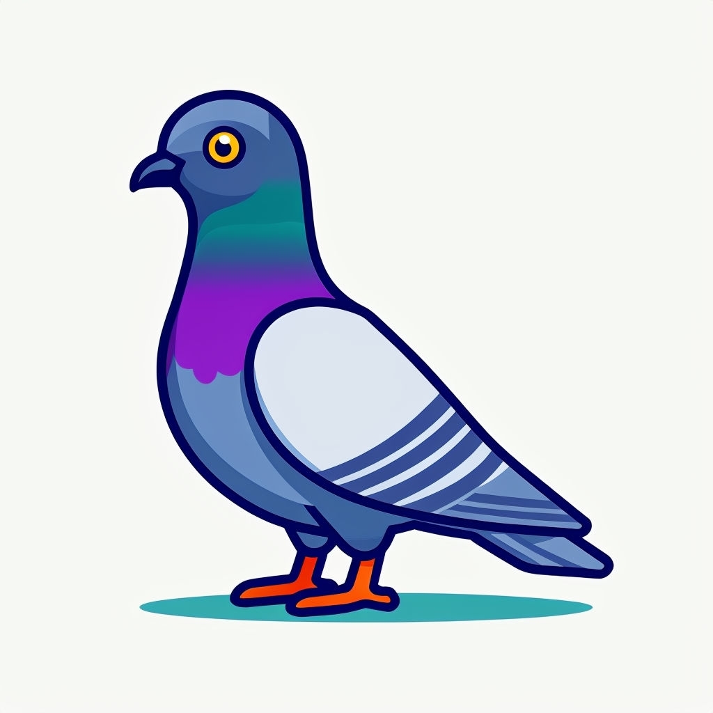 Playful Cartoon Pigeon Illustration on White Background Mug