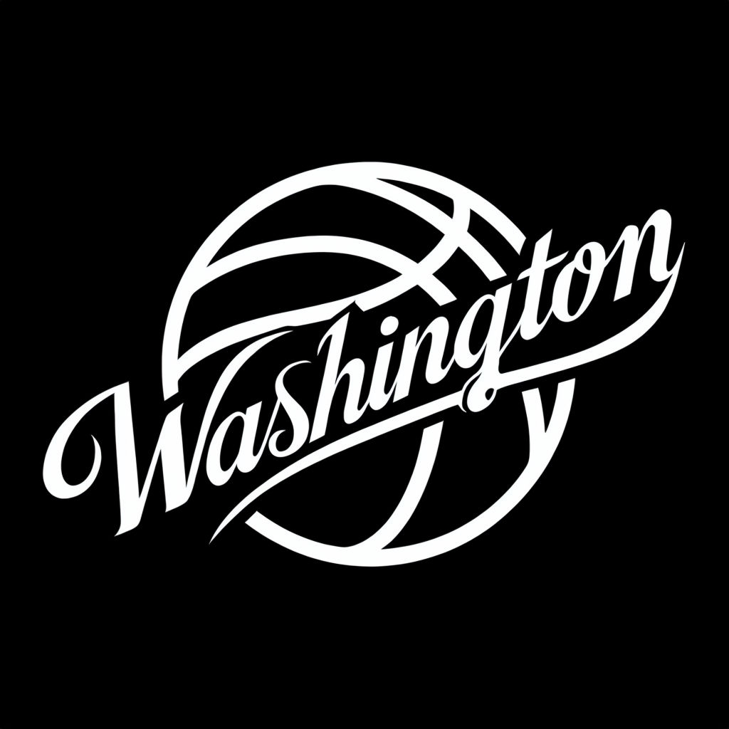Stylish Washington Basketball Logo Minimalist Design T-shirt