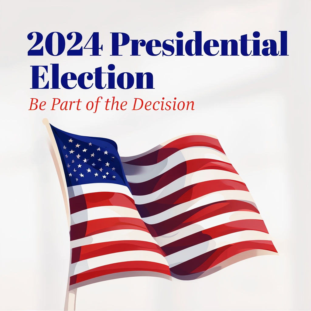 Patriotic American Flag 2024 Presidential Election Social Media Post