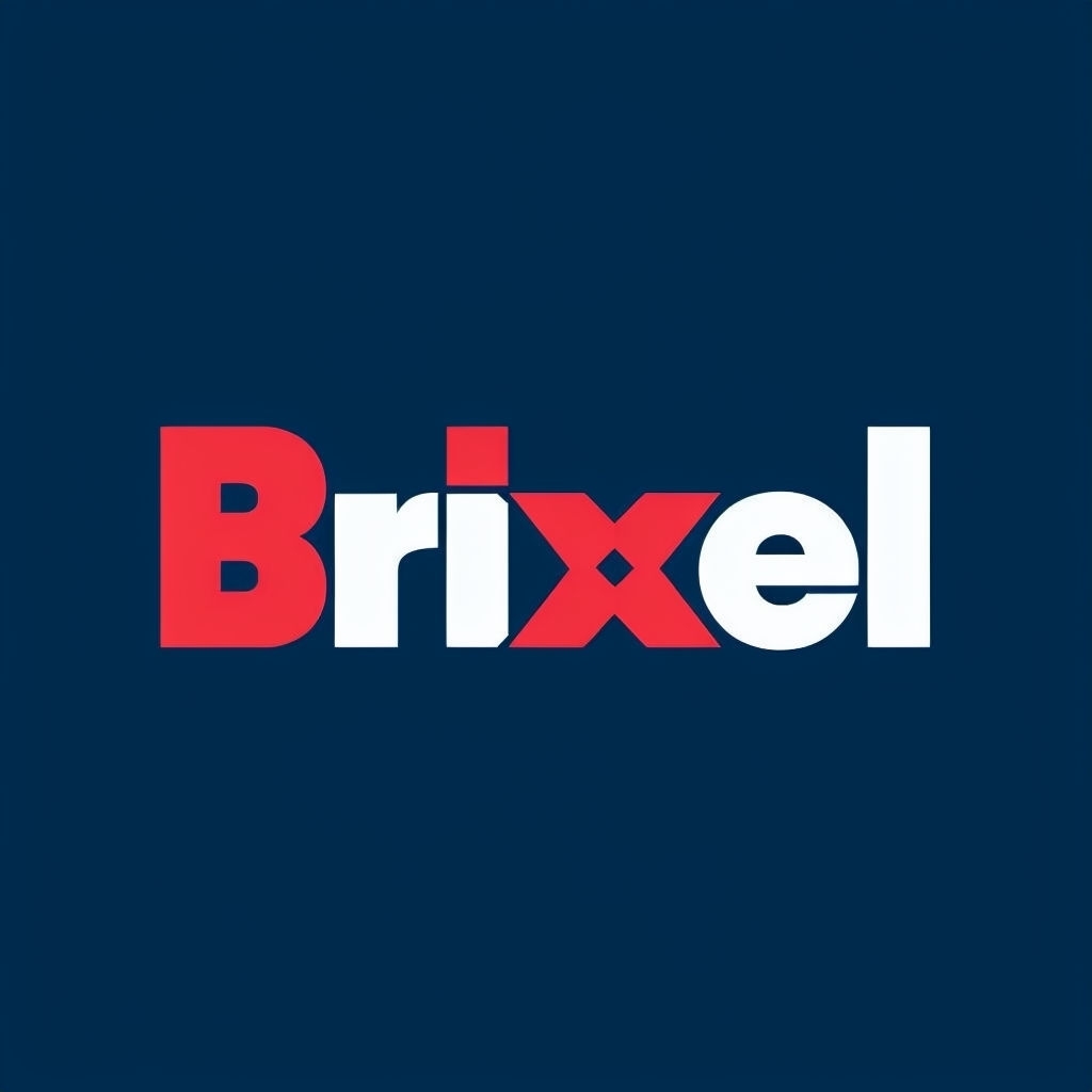 Minimalist Brixel Logo Design with Bold Colors and Geometric Elements Logo