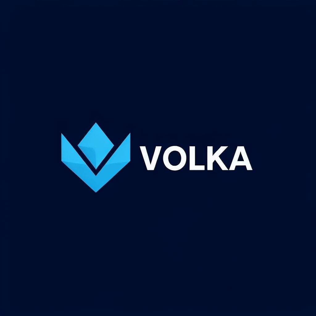 Modern Minimalist VOLKA Logo with Geometric Emblem Design