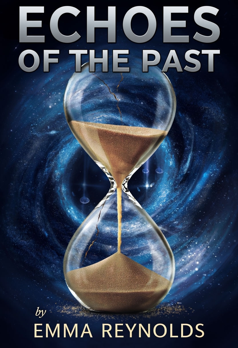 Echoes of the Past Book Cover Featuring a Cosmic Hourglass Design EBook Cover