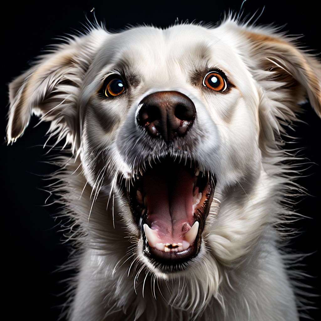 White dog scared face by Célio Junior - Playground