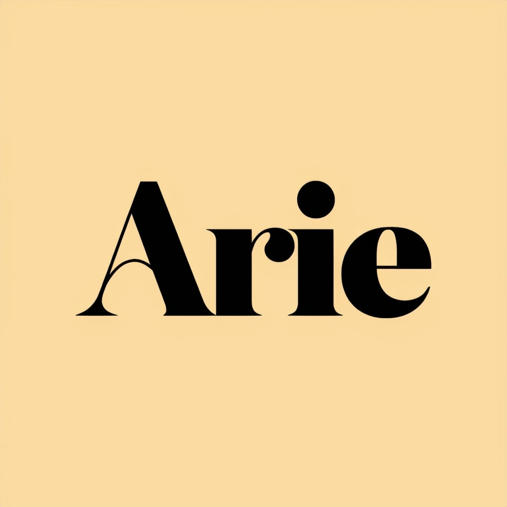 Elegant Minimalist Arie Logo on Light Beige Background