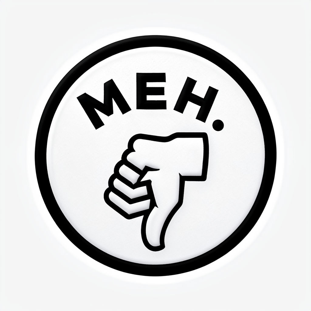 Minimalist MEH Thumbs-Down Icon for Hat Design