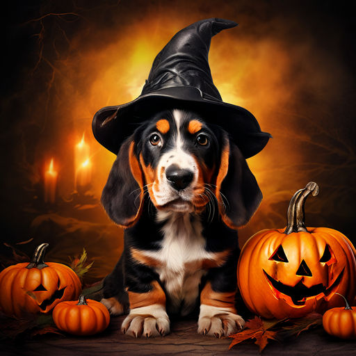 Made to Order online Hand Painted Basset Hound Halloween Yard Art- Wizard Puppy 