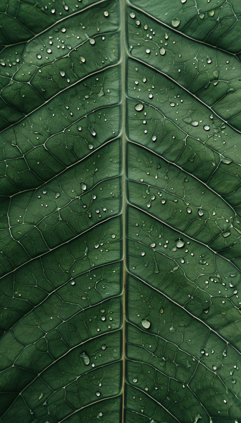 Intricate Green Leaf Close-Up Macro Photography Phone Case Cover