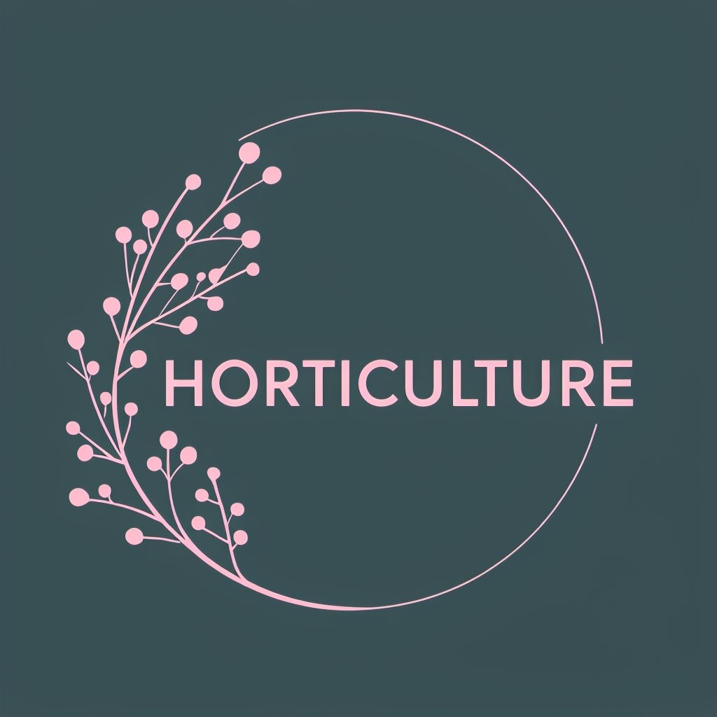 Elegant Minimalist Horticulture Logo Design on Teal Background