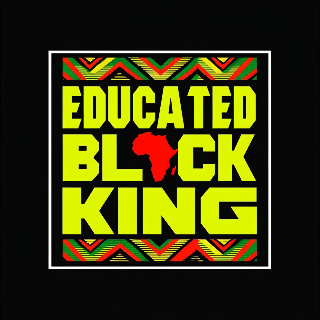 Educated Block King Graphic Design T-Shirt