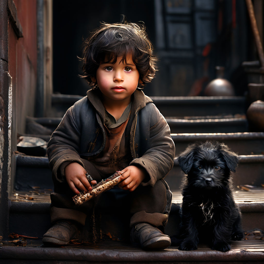 A high res photo of a scrubby tiny little boy by Yuri Cabezudo Playground