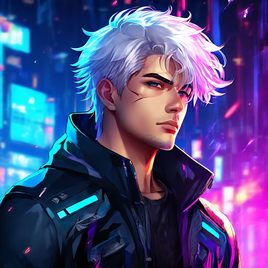 White haired handsome male in his 20s by Zurman - Playground