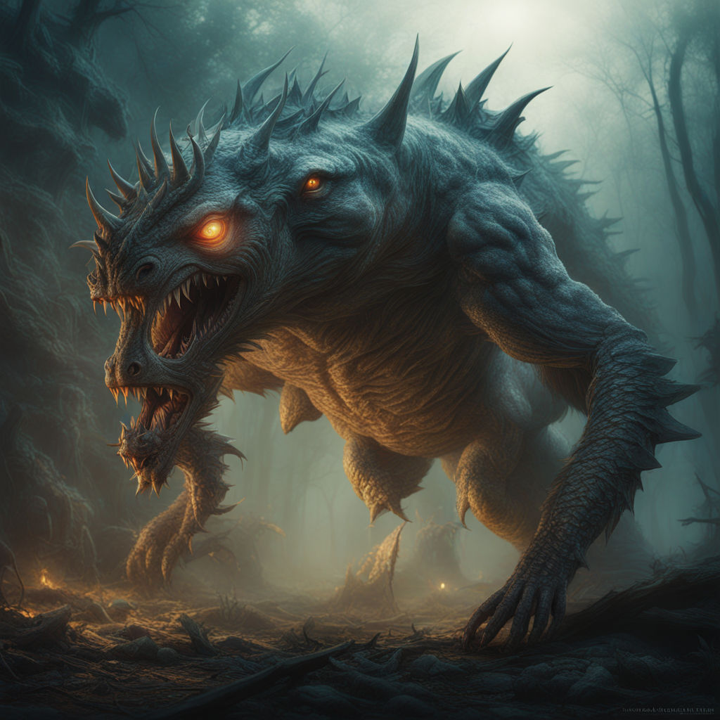 Mutated beast emerges through a haze by Samuel Campos - Playground