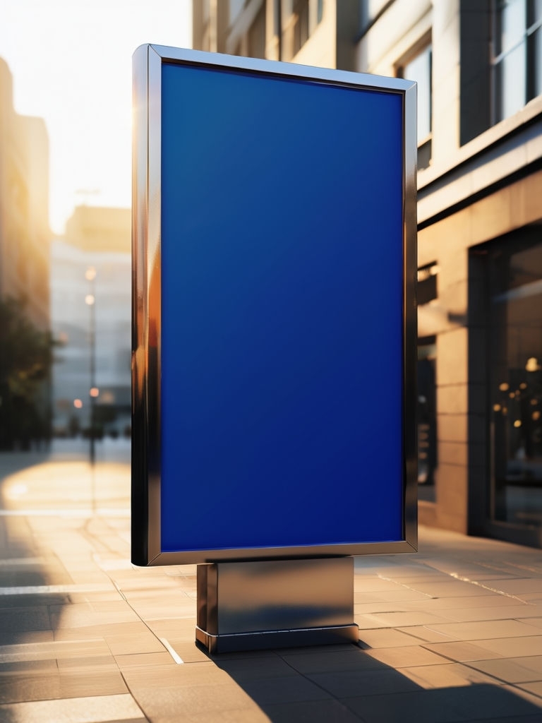 Sleek Cobalt Blue Billboard Showcase Mockup