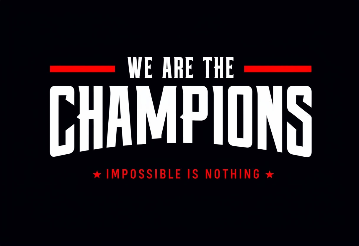 Empowering We Are The Champions Typography Hat Design