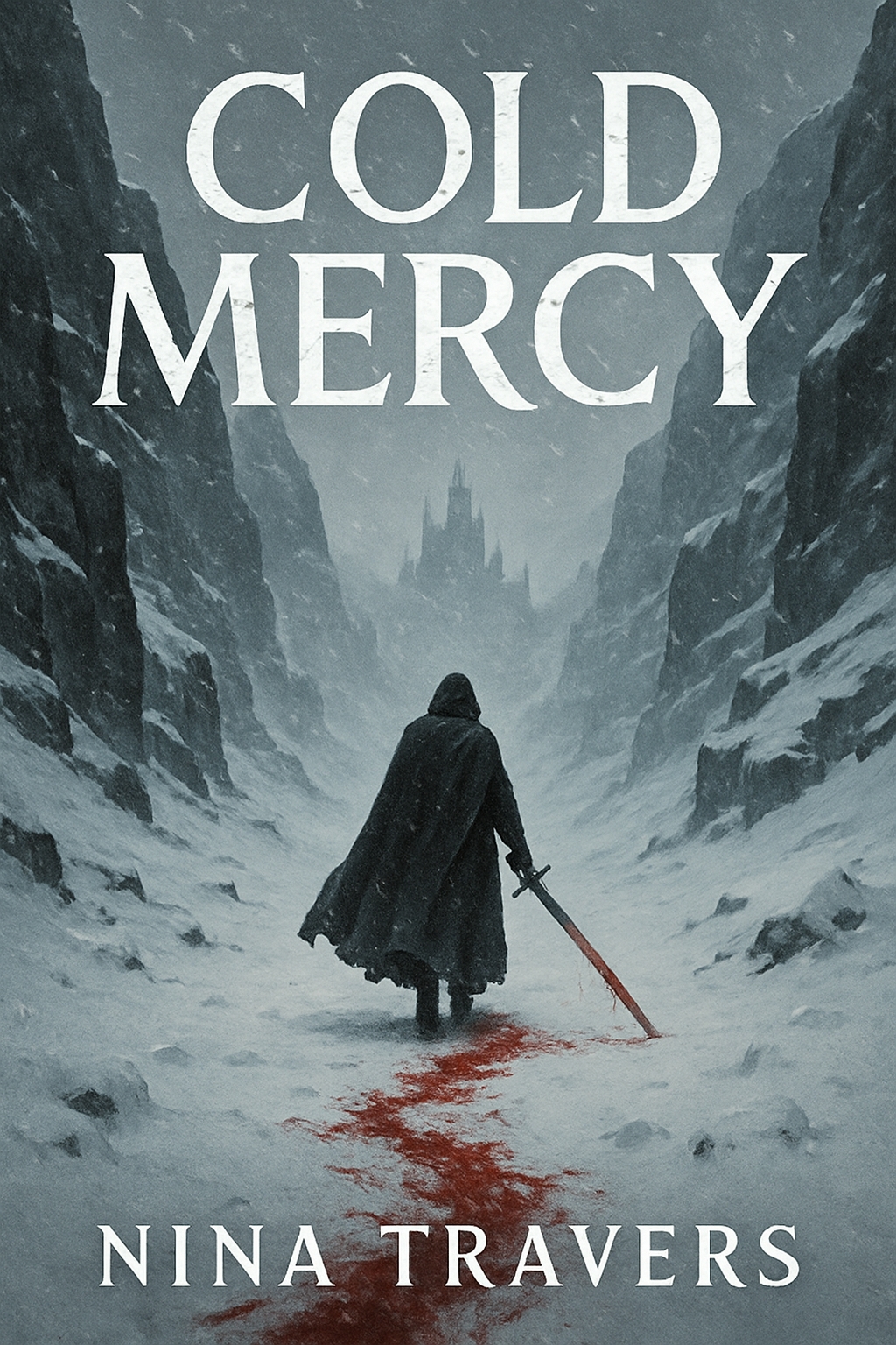 Dark Fantasy Cold Mercy Book Cover with Ominous Castle Scene EBook Cover