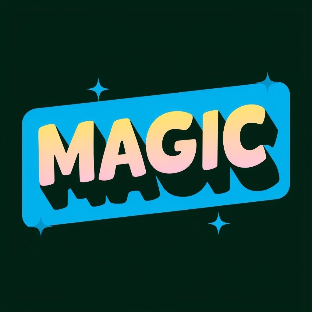 Enchanting Minimalist Magic Logo Design with Gradient Text