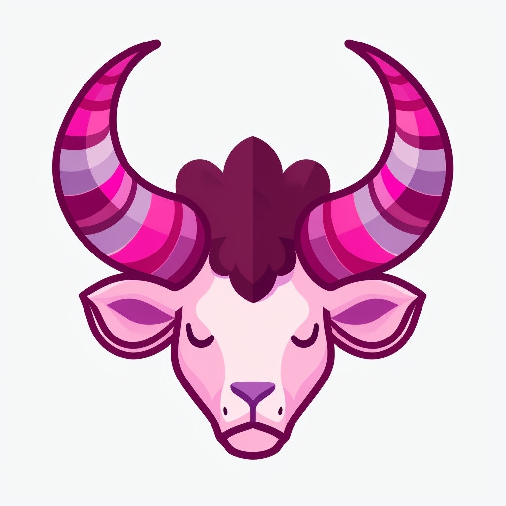 Whimsical Cartoon Animal Head with Colorful Horns Sticker
