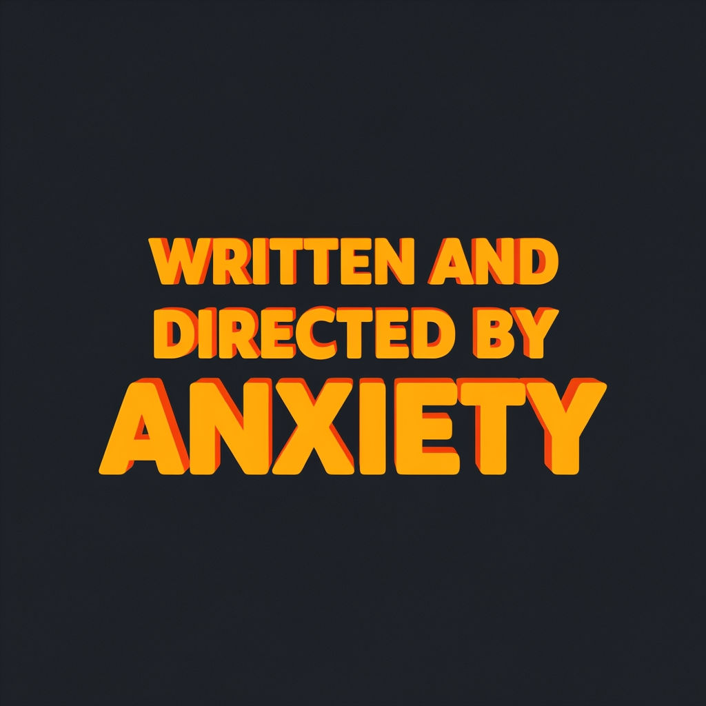 Humorous Movie Title Card: Written and Directed by Anxiety Poster