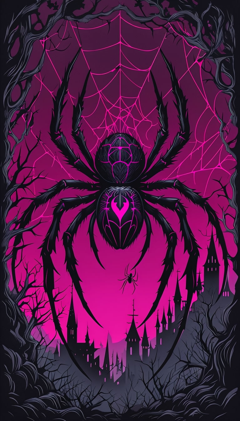 Menacing Black Spider Dark Fantasy Illustration Phone Case Cover ...