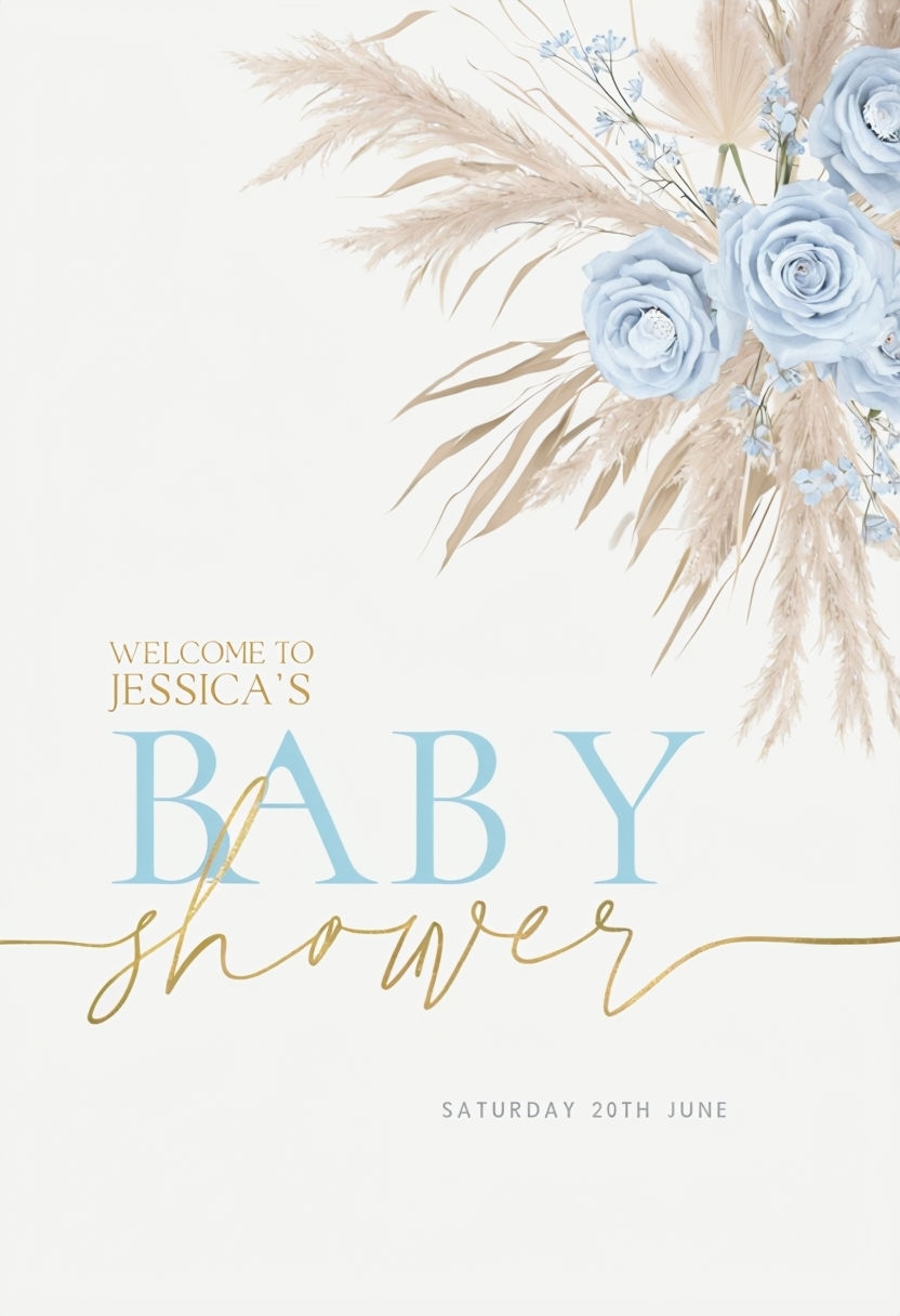 Elegant Minimalist Baby Shower Invitation Poster for Jessica's Event Sign