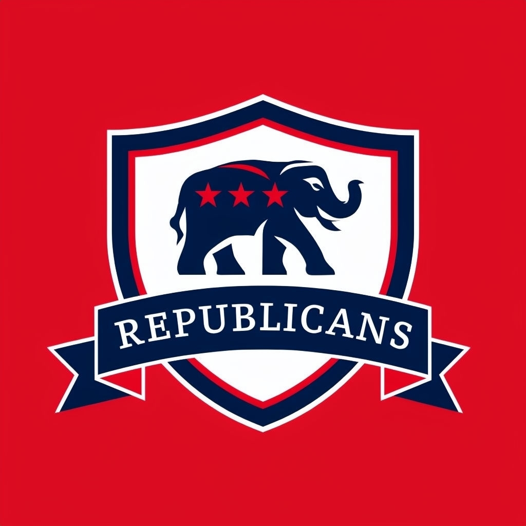 Bold Republican Elephant Emblem Design T-Shirt