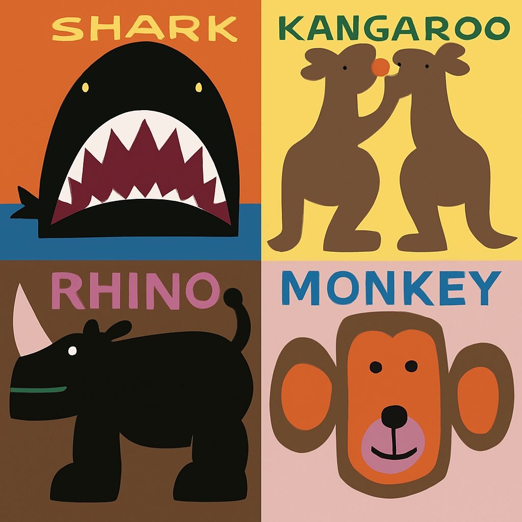 Playful Cartoon Animals Illustration for Kids Seamless Pattern