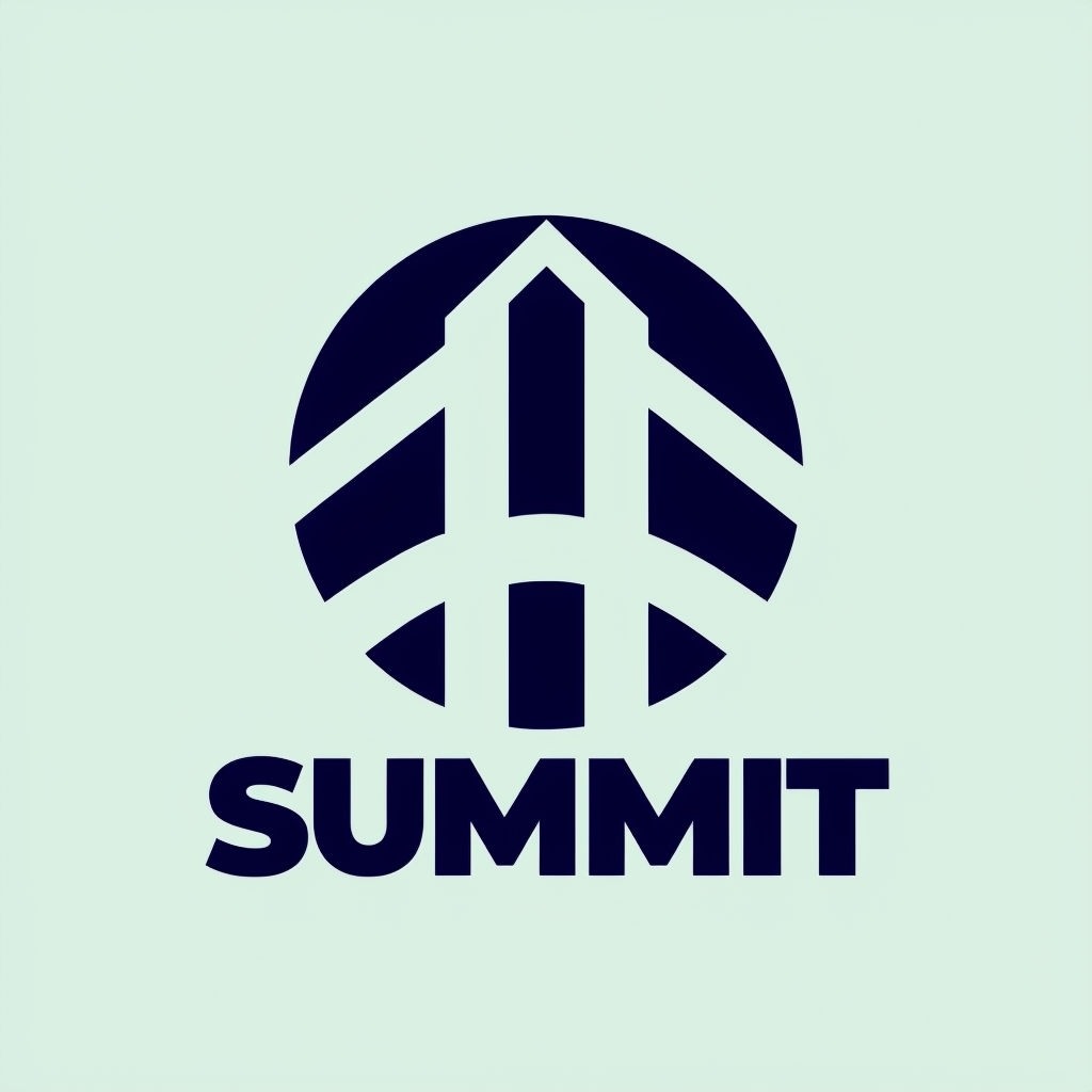 Modern Minimalist Navy Blue Summit Logo Design