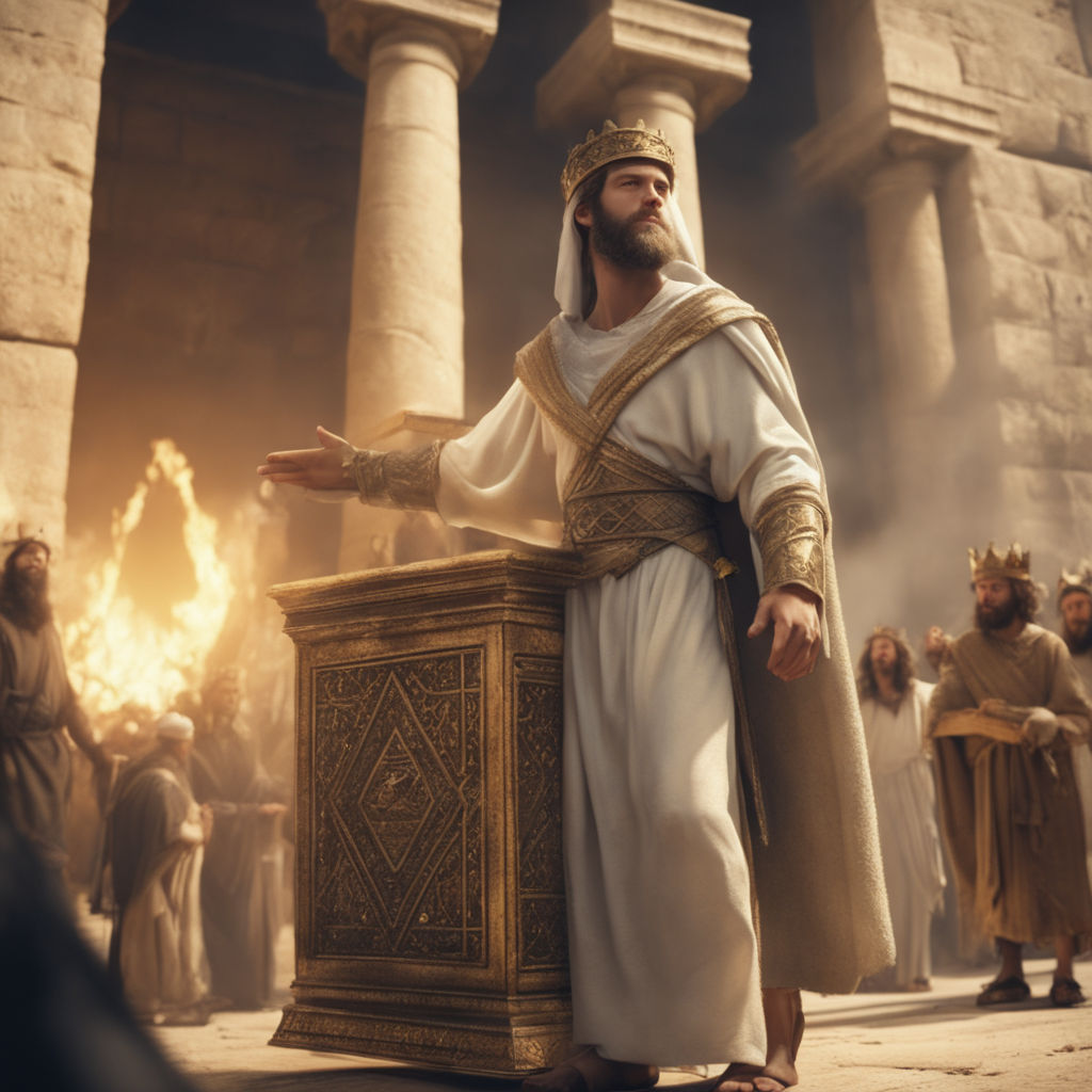 Young king david brings the ark of the covenant to jerusalem by