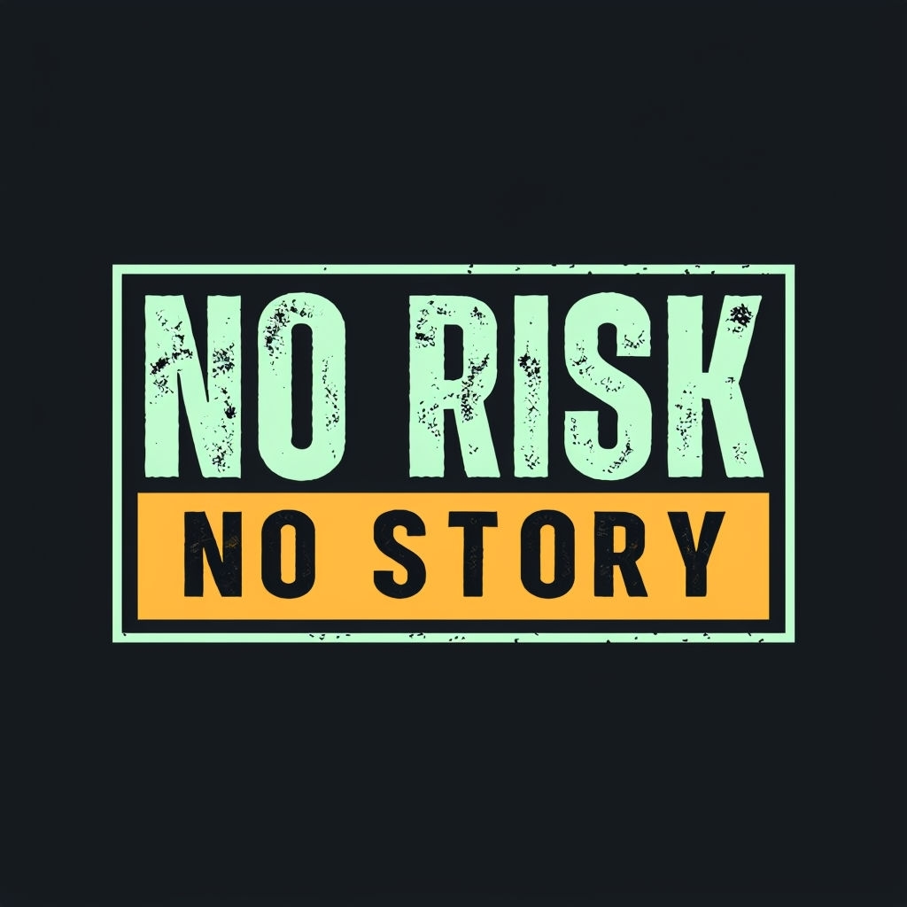 Bold Minimalist 'No Risk, No Story' Motivational Poster