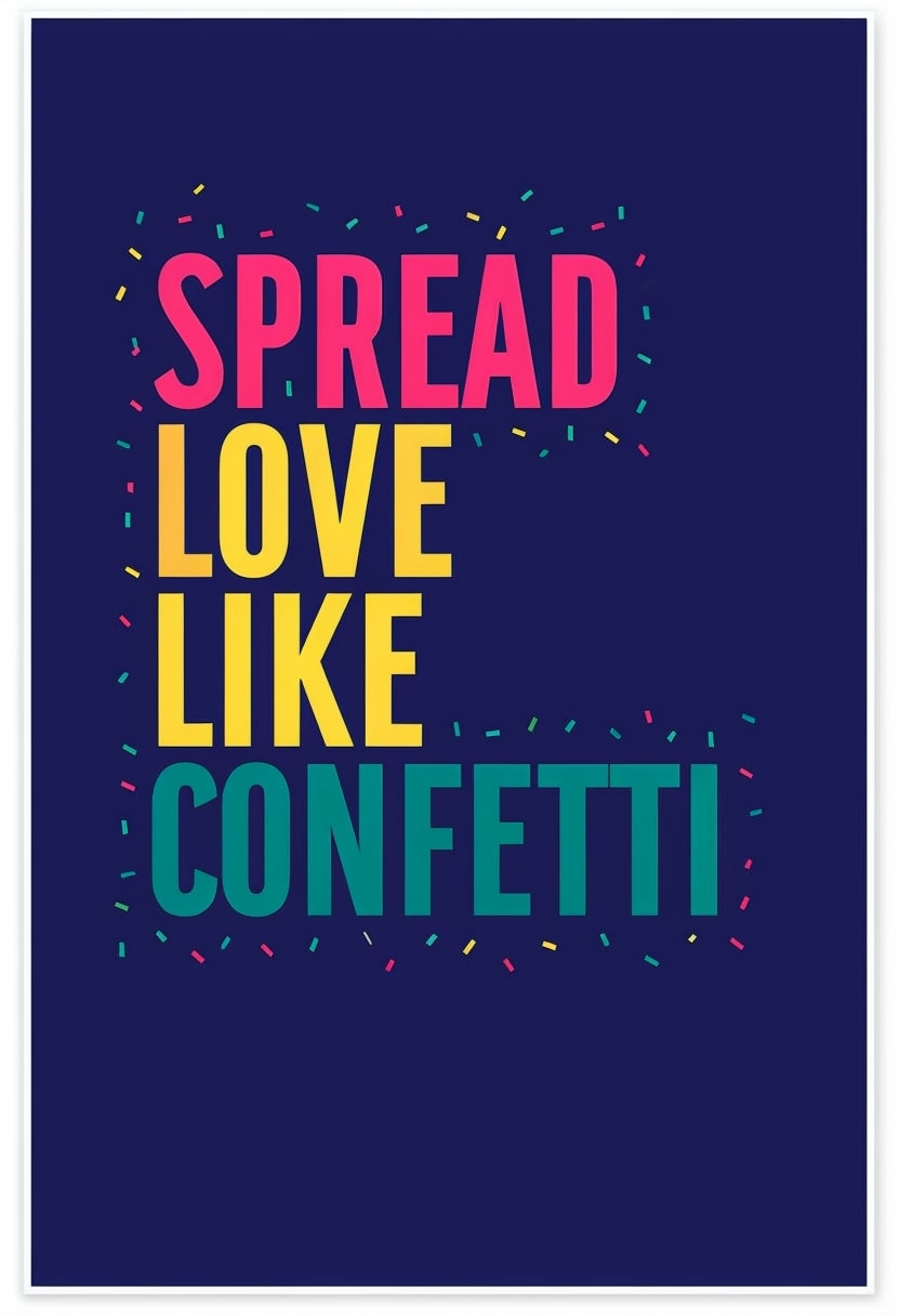 Colorful Minimalist Spread Love Like Confetti Poster