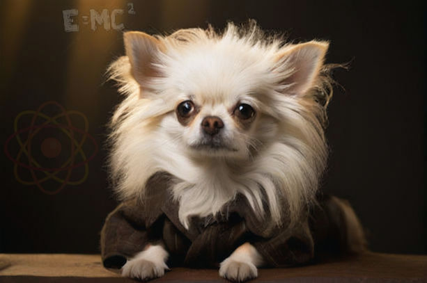 Chihuahua looking like Einstein with Einstein hairstyle by rey baehler ...