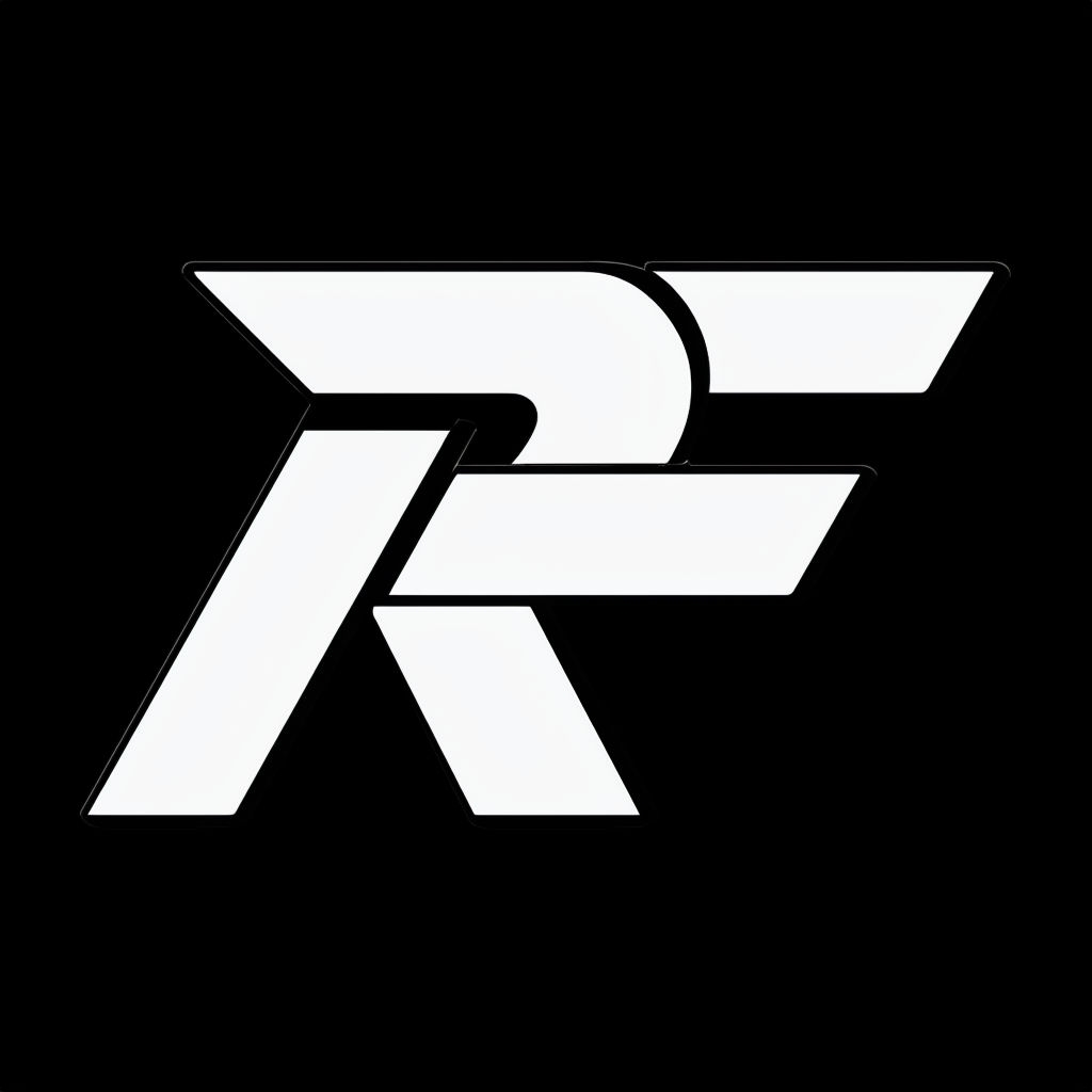 Modern Minimalist RF Logo Design on Black Background Monogram