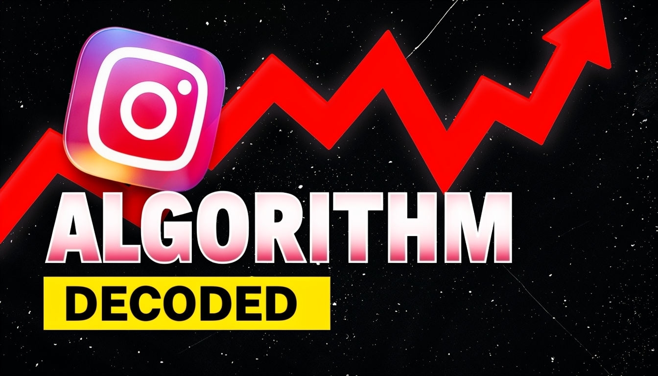 Tech-Inspired YouTube Thumbnail with Algorithm Trendline Social Media Post