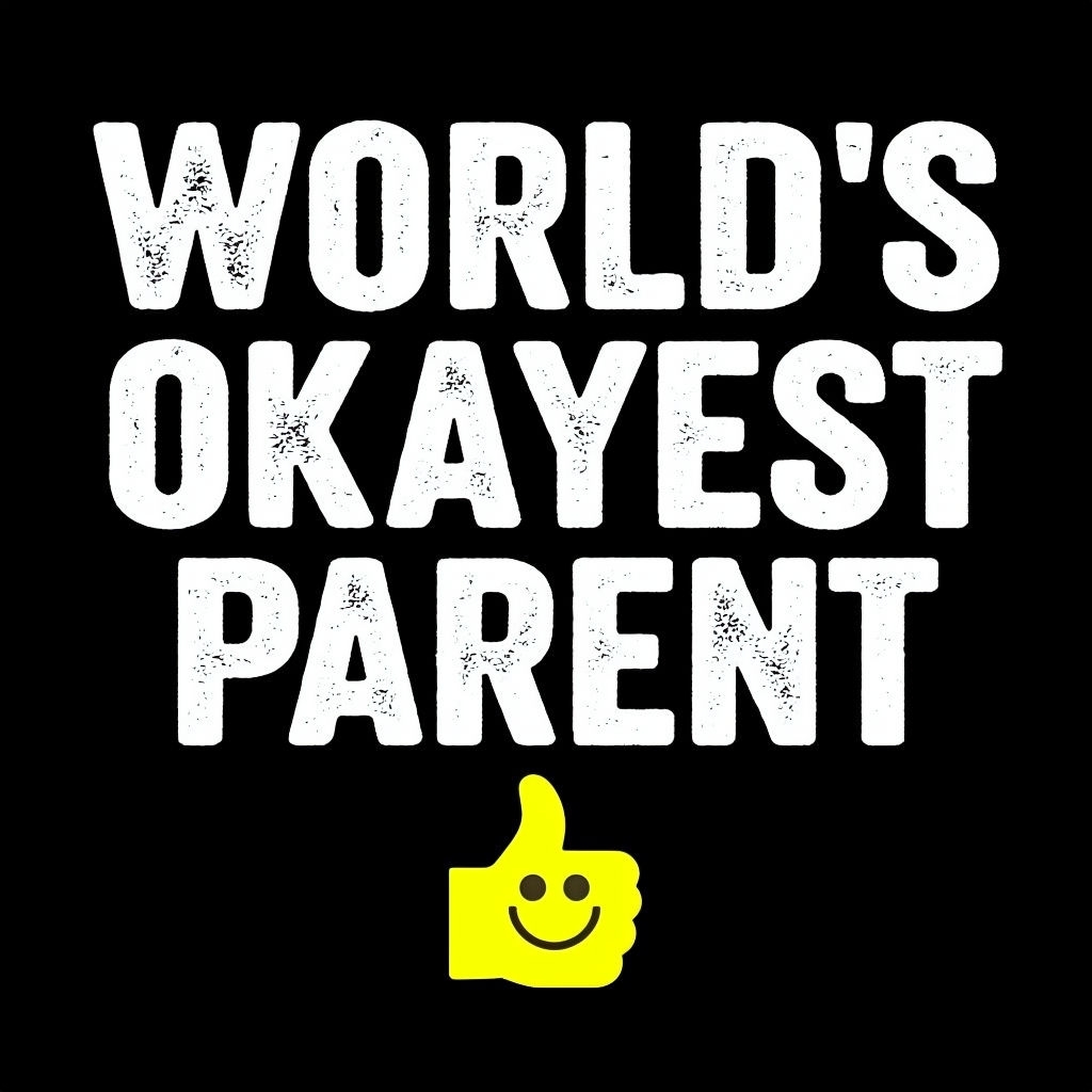 World's Okayest Parent Typography with Thumbs Up Emoji T-shirt
