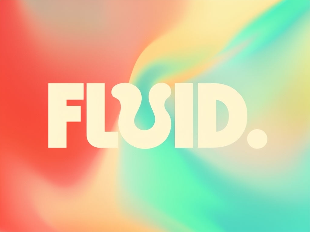 Fluid Typography with Pastel Gradient T-Shirt