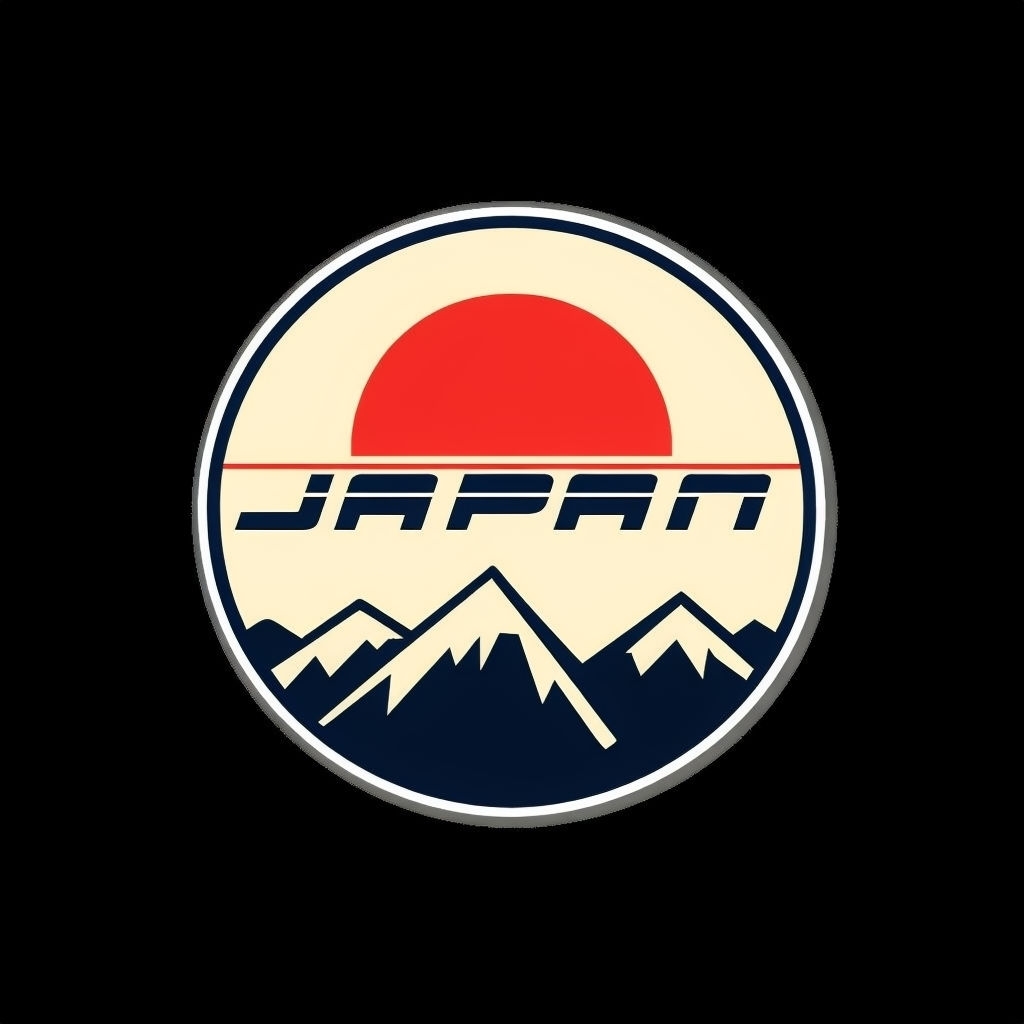 Retro Japan Logo with Sun and Mountains T-shirt