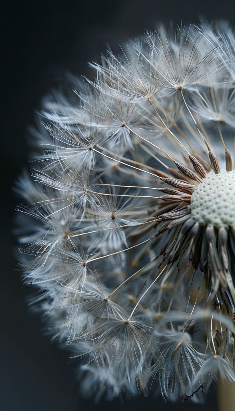 Delicate Dandelion Seed Head Close-Up Macro Mobile Wallpaper