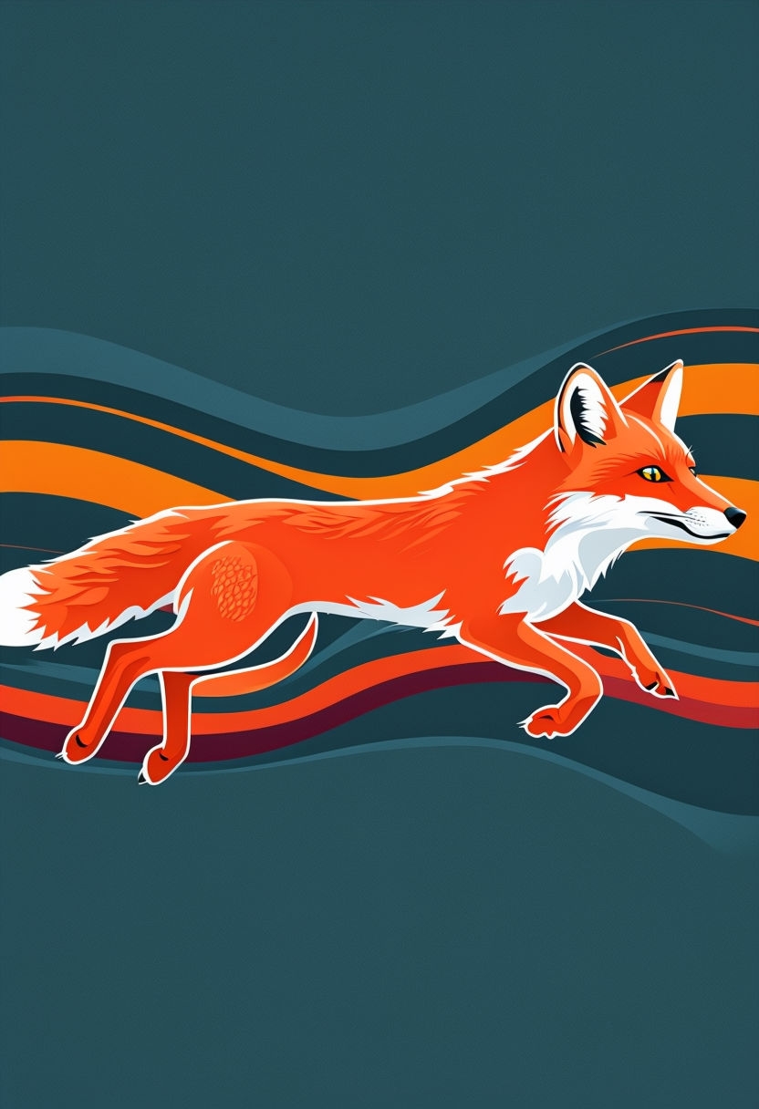 Dynamic Running Fox Vector Illustration for Modern T-Shirt