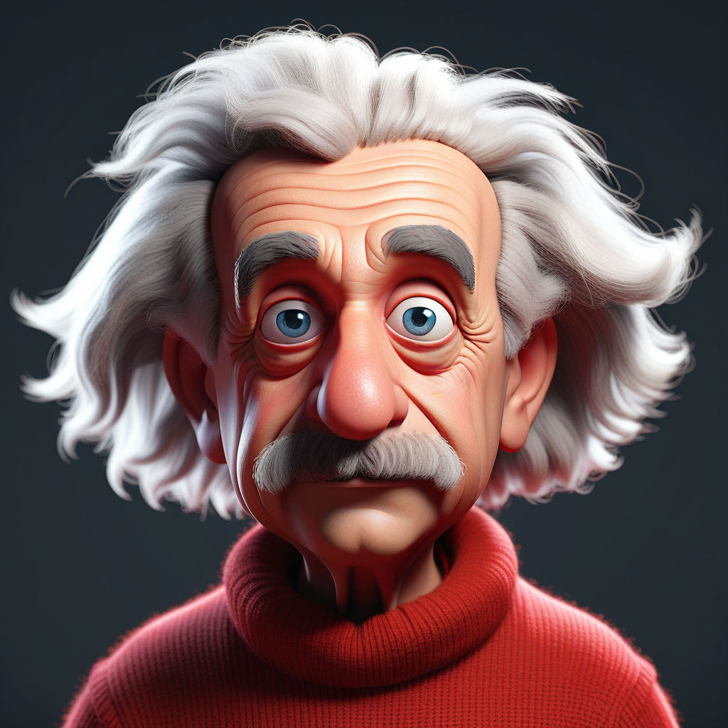 Portrait of albert einstein as scientist disney (Pixar style... by 高東興 ...