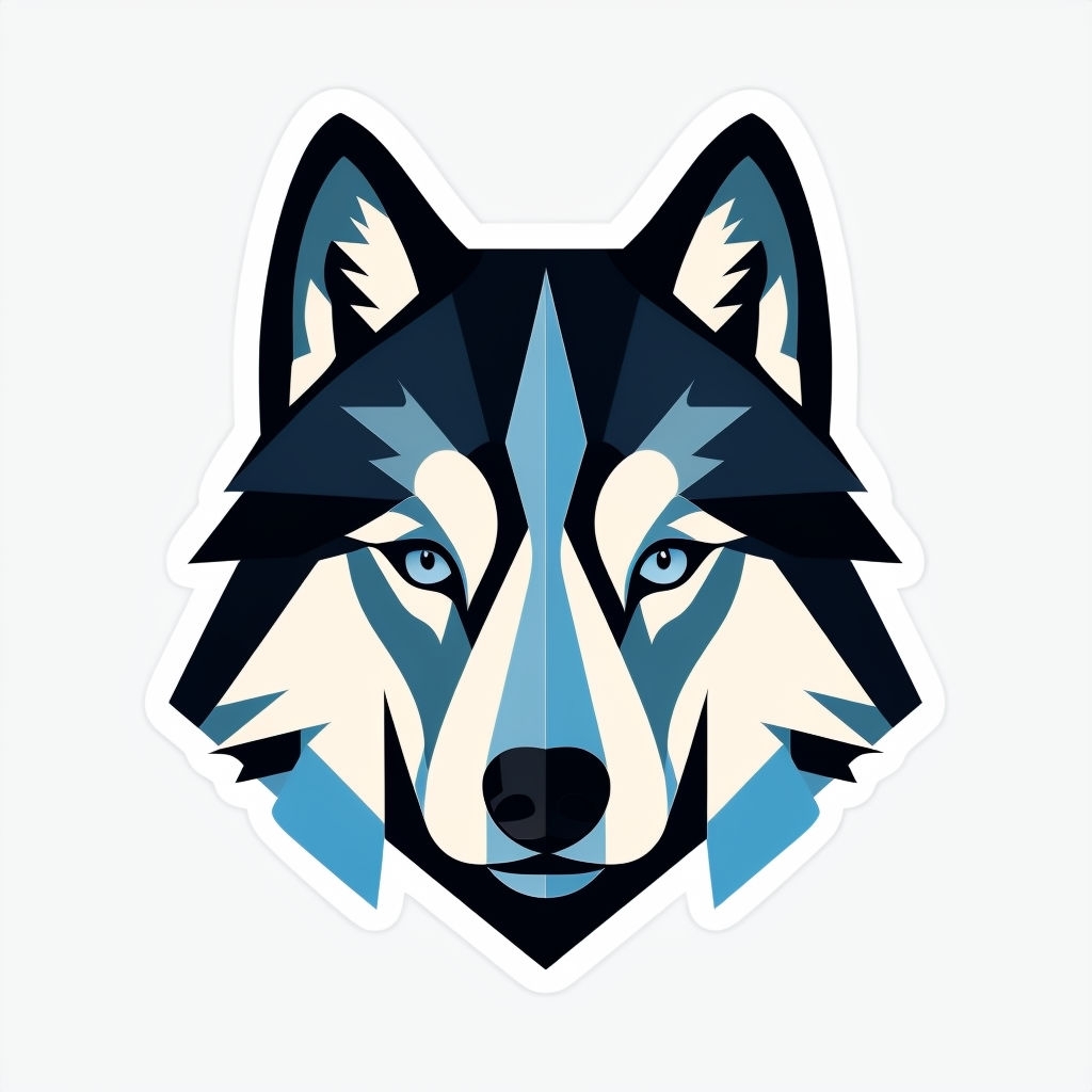 Modern Geometric Dog Face Illustration Sticker