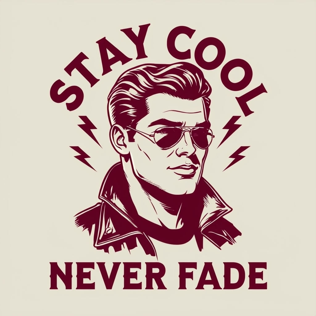 Vintage 1950s Stay Cool Man Illustration T-Shirt