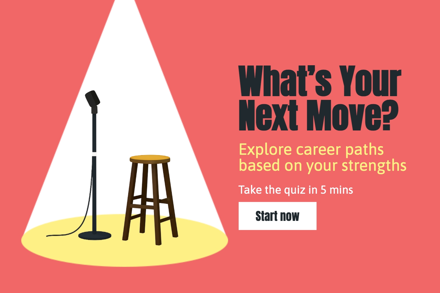 Minimalist Career Exploration Advertisement Banner with Microphone