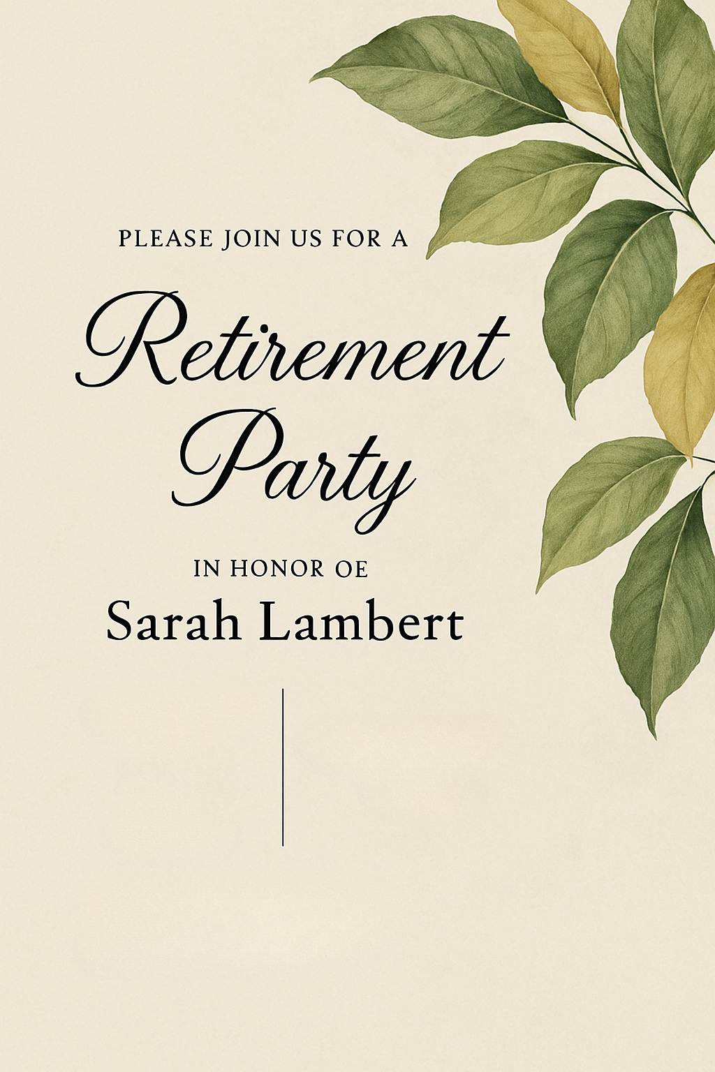 Elegant Retirement Party Invitation for Sarah Lambert Design Cards & Invites