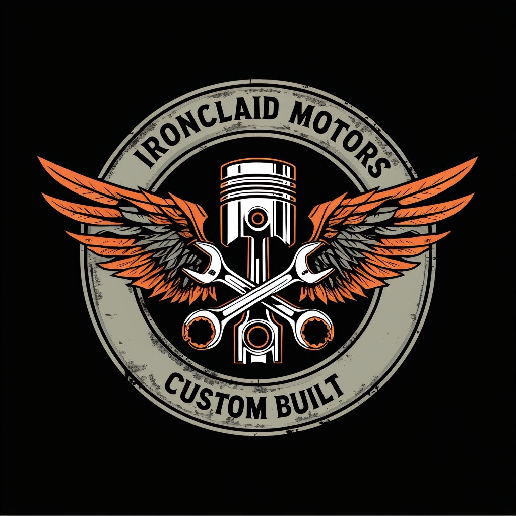 Vintage Ironclaid Motors Emblem Logo Design