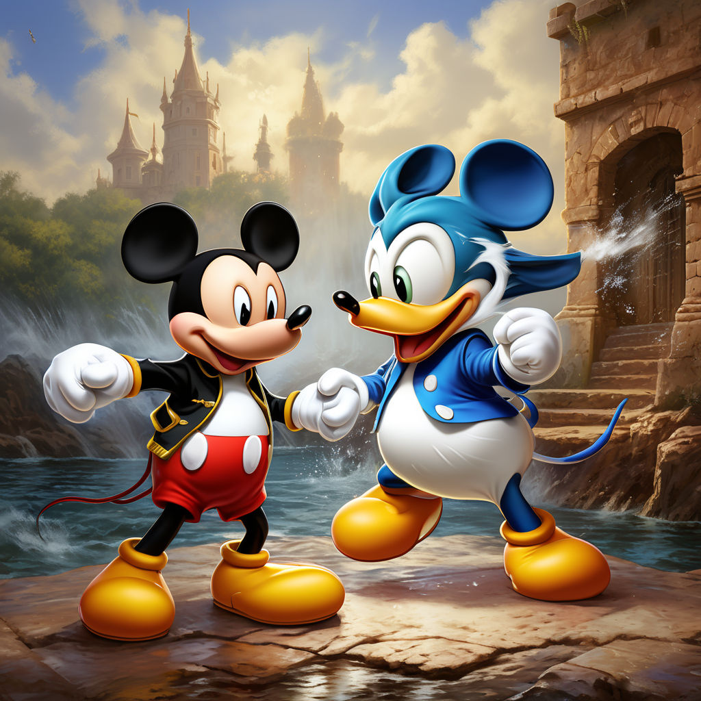 Mickey Mouse fights with donald Duck by Алексей Мищенко - Playground